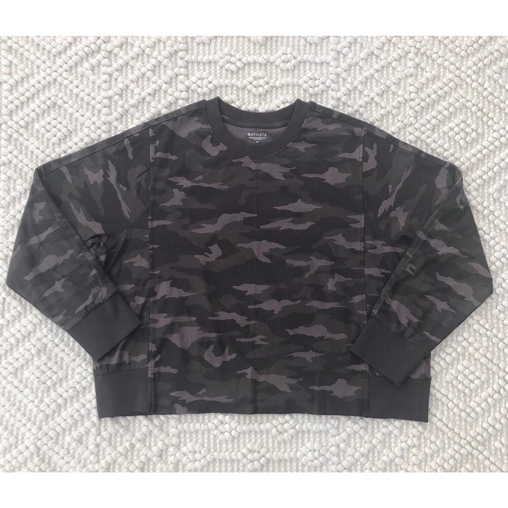 Athleta Farallon Camo Crewneck Sweatshirt Plus 1X - Picture 2 of 6